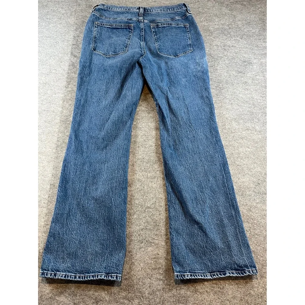 J.Crew‎ Women High-Rise Bootcut Blue Denim Jeans 30 Patch Pocket Stretch Retro